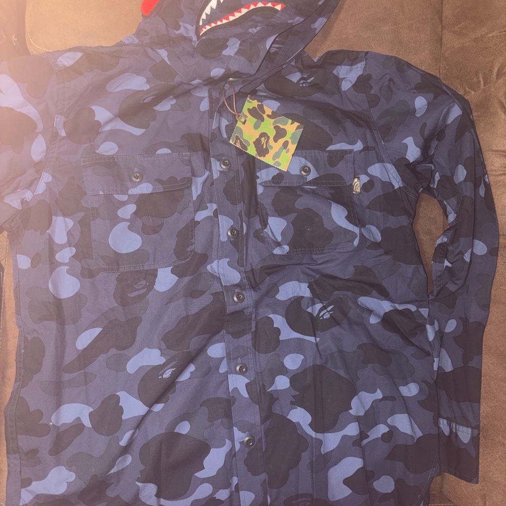 Bathing Ape (BAPE) shirt/button up with hoodie